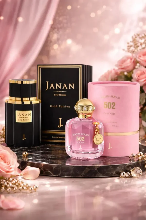 502 Wasim Akram & Janan Gold Edition Perfume Pack for Her & Him